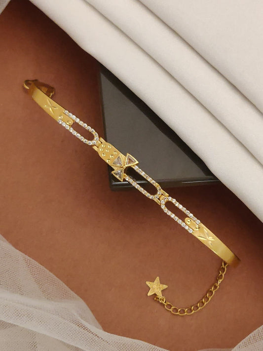 Micro Gold Plated AD Diamond Studded Ethnic Bracelet for Women