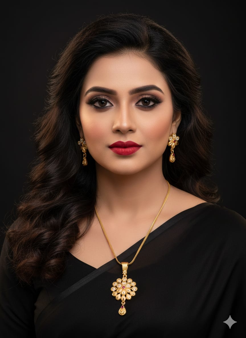 Micro Gold Plated Ad Diamond Studded Fancy Flower Pendant Set With Forming Chain For Women