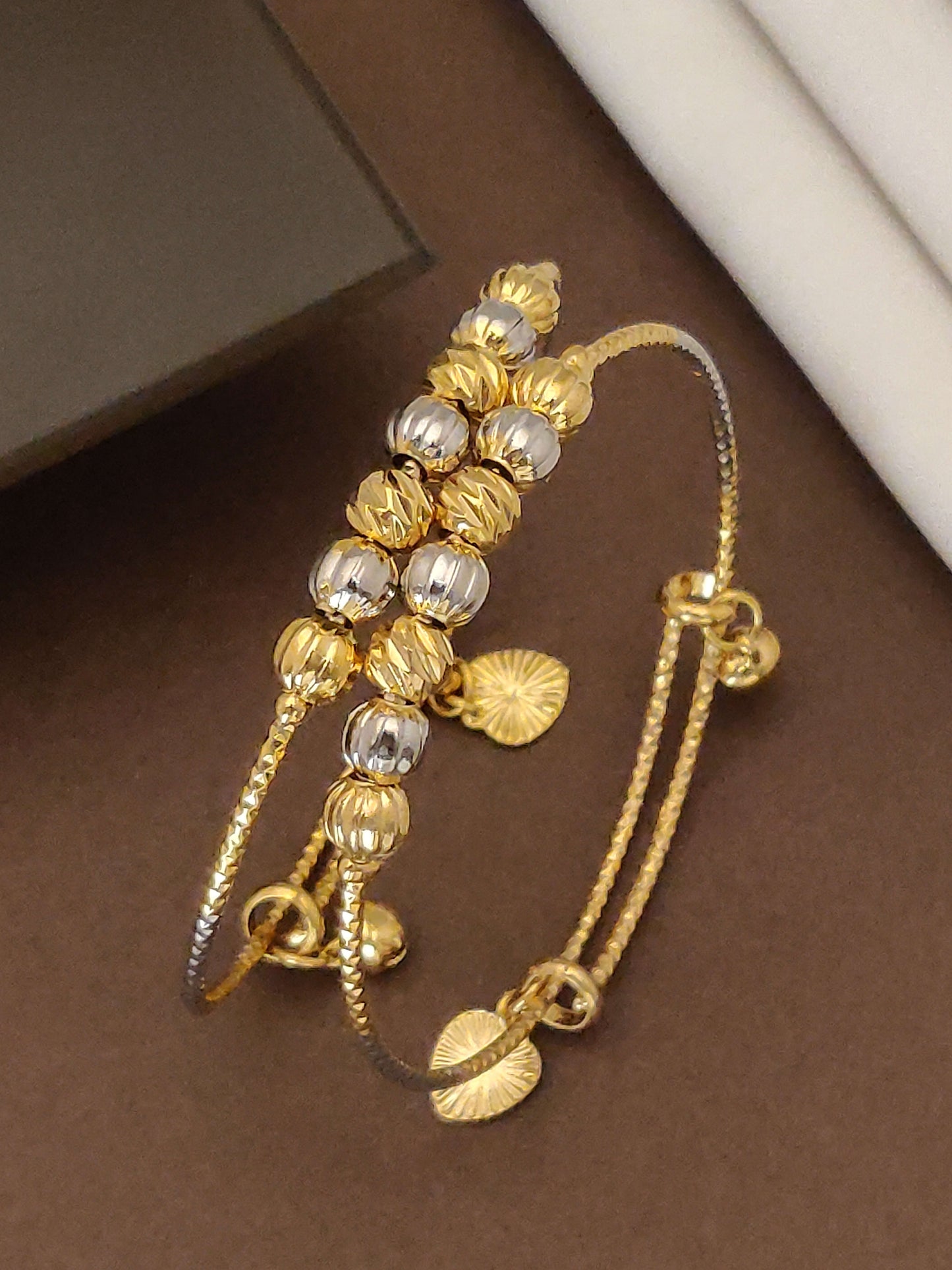 Micro Gold Plated Daily Wear Adjustable Ball Kadli for Women 2 PCs
