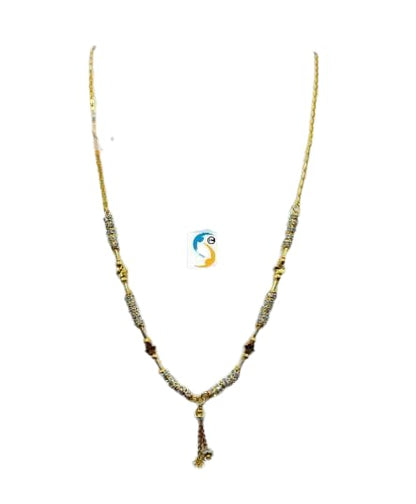New Designer High Gold Plated Ad Diamond Studded Fancy Star Mangalsutra