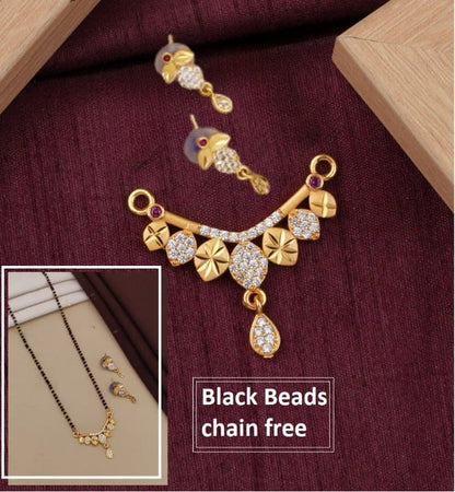 Elegant Floral Design Micro Gold Plated Ad Pendant Set
