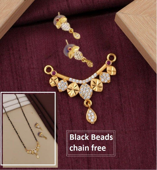 Elegant Floral Design Micro Gold Plated Ad Pendant Set