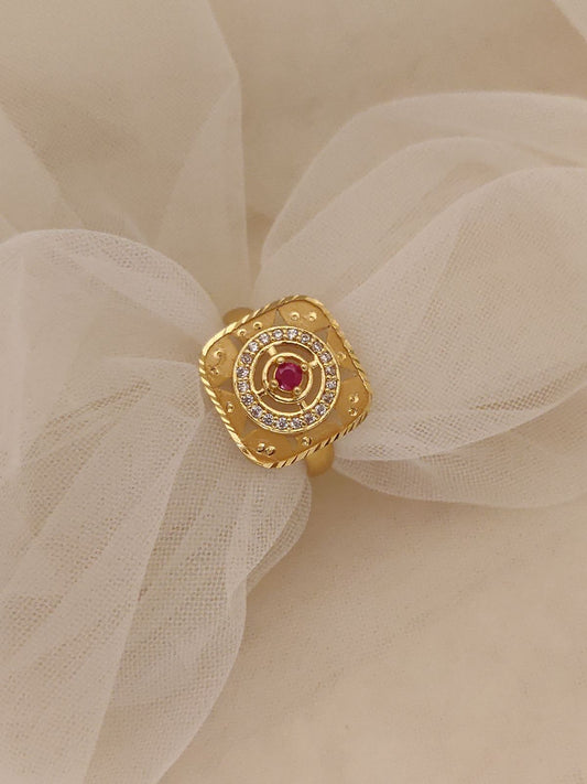 GOLD FORMING AD DIAMOND ADJUSTABLE RING