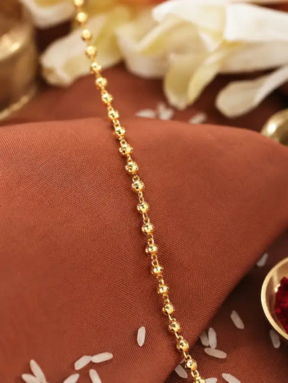 Premium Gold-Plated Beaded Bracelet for Women | Elegant Minimalist Daily Wear Bracelet