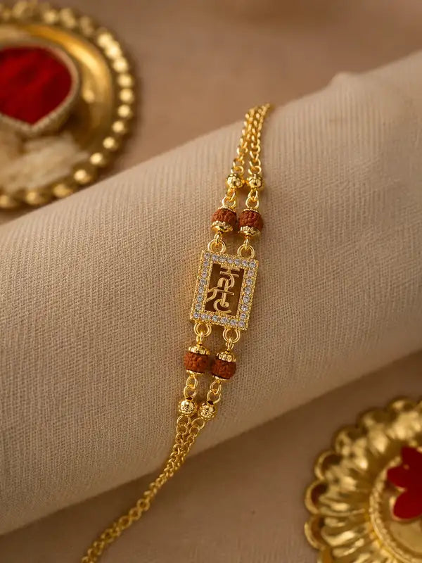 Premium Gold-Plated Shree Ram Designer Rakhi for Brother