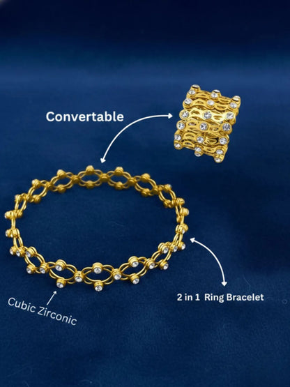2 in 1 Ring Bracelet Expandable & Foldable Transform Bracelet To Ring