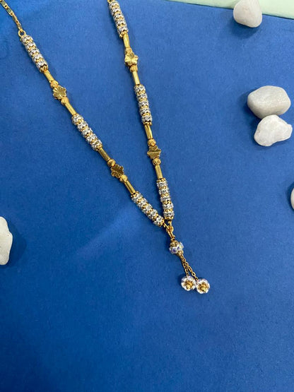 Royal Gold Plated Traditional Long Beaded Necklace for Women