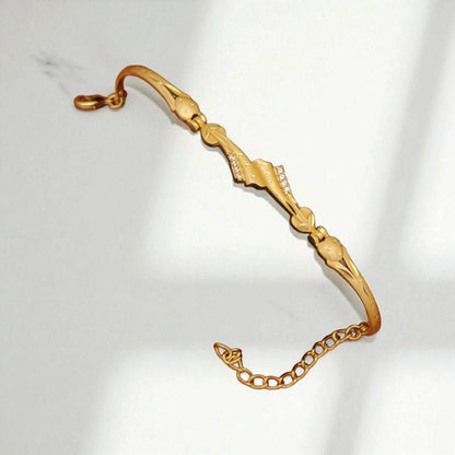 Gold Plated Ad Diamond Studded Fancy Forming Bracelet