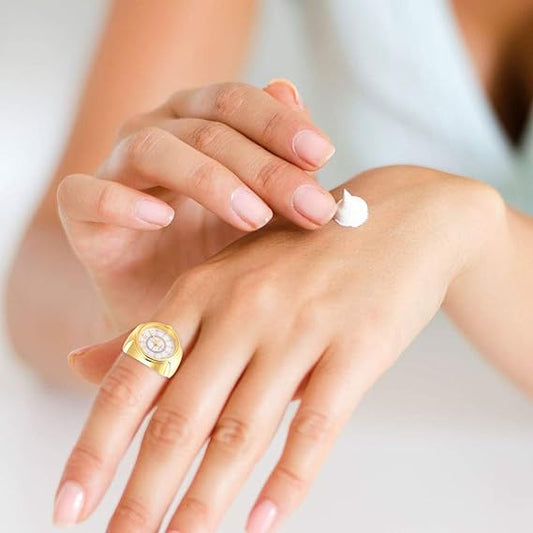 Stylish Gold Plated Quartz Adjustable Ring Watch For Men & Women