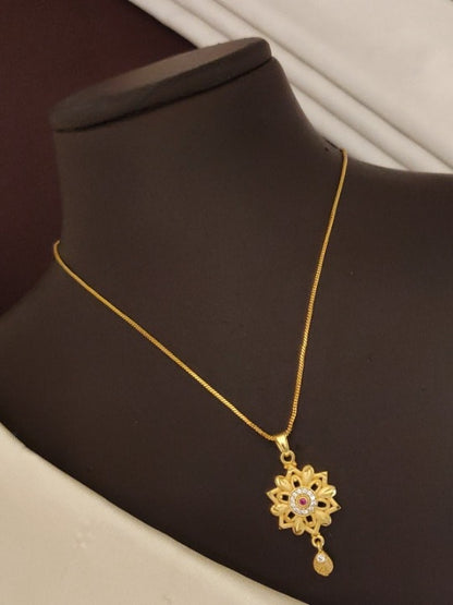 High Gold Plated Antique Circular Pendant Necklace Set With Earrings