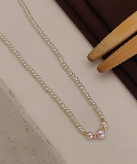 Trendy designer pink pearl chain 