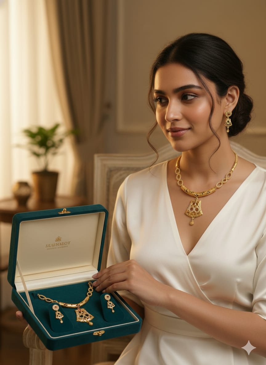 Micro Gold Plated Ad Diamond Studded Forming Square Necklace