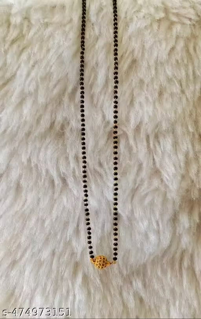 Designer High Gold Plated Ad Diamond Studded Fancy Ball Mangalsutra