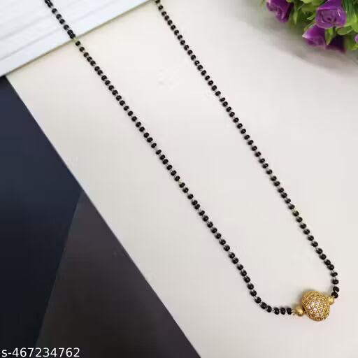 Designer High Gold Plated Ad Diamond Studded Fancy Ball Mangalsutra