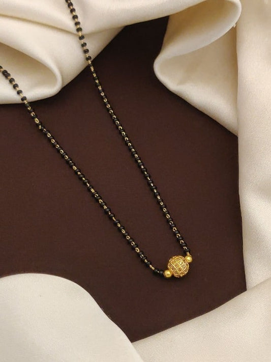 Designer High Gold Plated Ad Diamond Studded Fancy Ball Mangalsutra