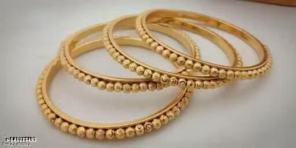 High Gold Plated Daily Wear 4 Pacs Fancy Ball Bangle