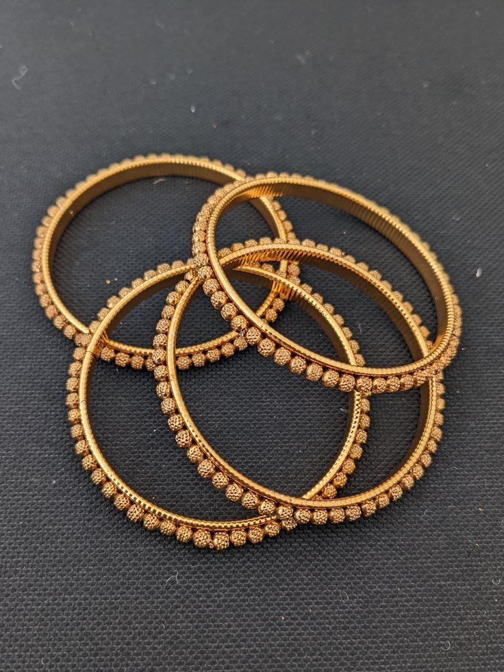 High Gold Plated Daily Wear 4 Pacs Fancy Ball Bangle