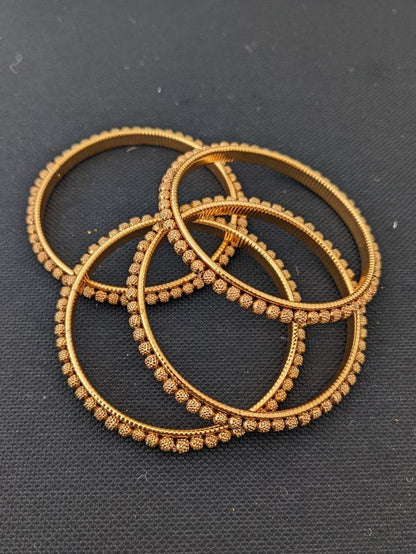 High Gold Plated Daily Wear 4 Pacs Fancy Ball Bangle