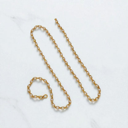Designer High Gold Plated Pearl Drop Fancy Long Chain