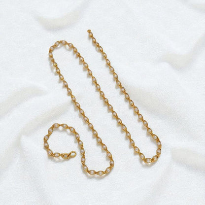 Designer High Gold Plated Pearl Drop Fancy Long Chain