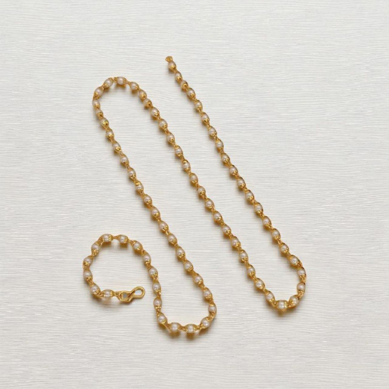 Designer High Gold Plated Pearl Drop Fancy Long Chain