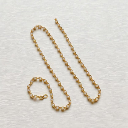 Designer High Gold Plated Pearl Drop Fancy Long Chain