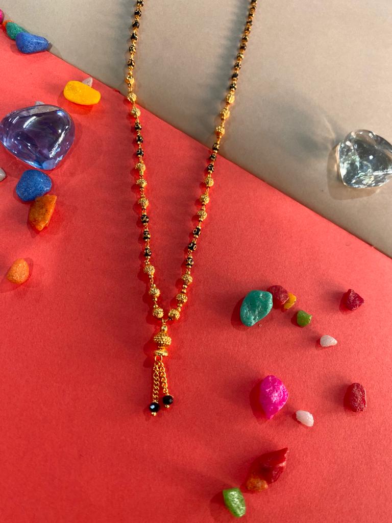 Micro Gold Plated Daily Wear Chain Cum Ball Mala