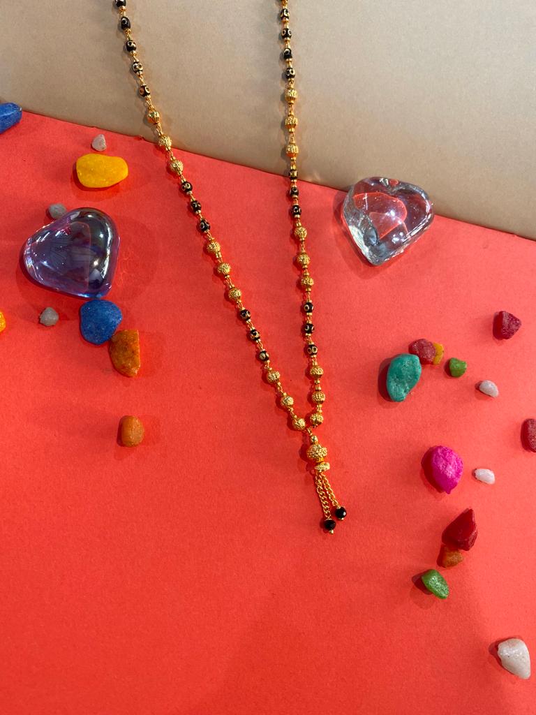 Micro Gold Plated Daily Wear Chain Cum Ball Mala