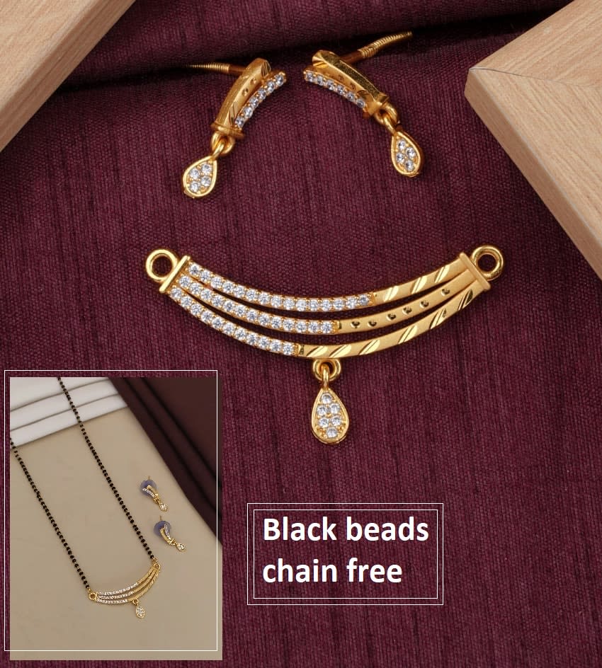 Elegant Floral Design Micro Gold Plated Ad Pendant Set