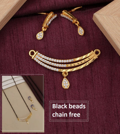 Elegant Floral Design Micro Gold Plated Ad Pendant Set
