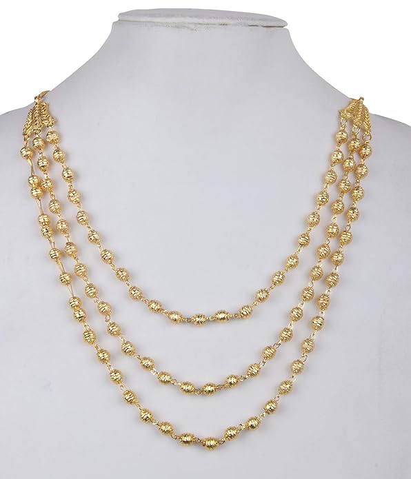 High Gold Plated 3 Layer Ball Chain