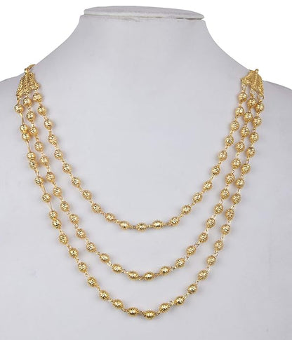 High Gold Plated 3 Layer Ball Chain
