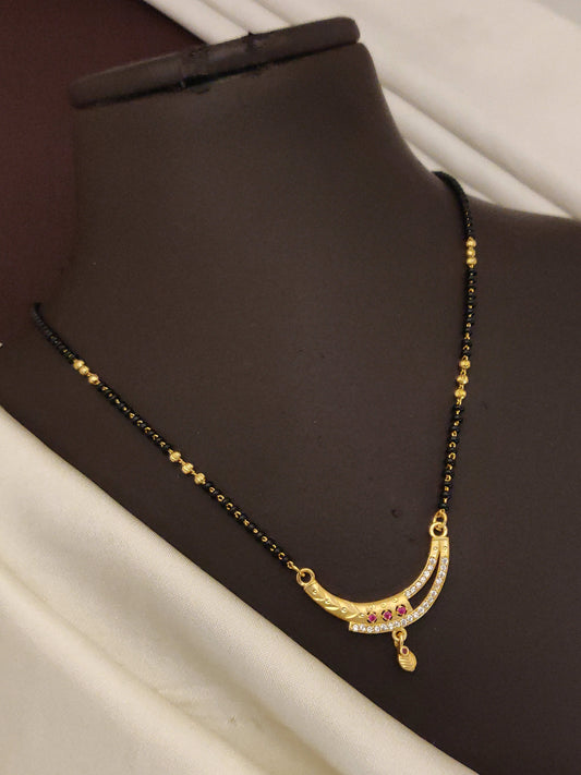 Designer Premium Quality High Gold Plated AD Diamond Studded Fancy Mangalsutra for Women
