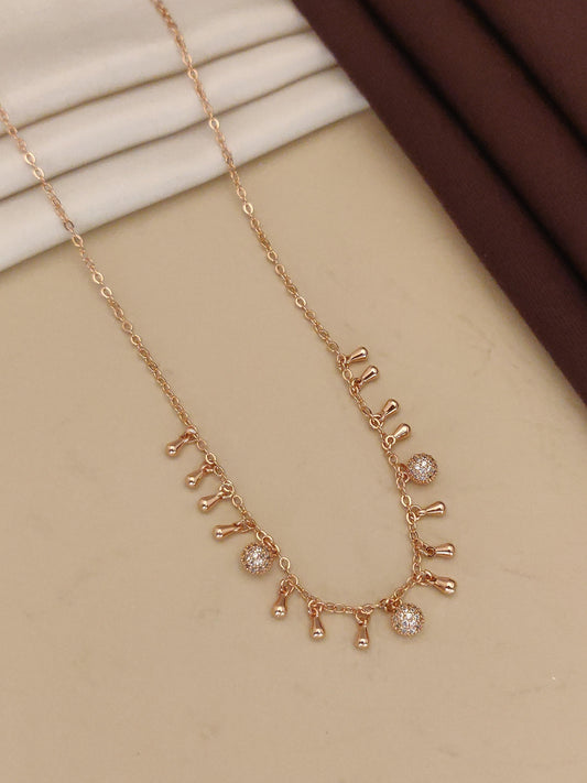 desiner rose gold plated ad diamond studded fancy ball chain