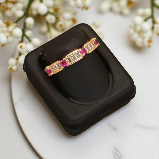 Rose Gold Plated Daily Wear Ad Diamond Fancy Adjustable Ring For Women
