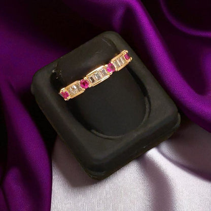 Rose Gold Plated Daily Wear Ad Diamond Fancy Adjustable Ring For Women