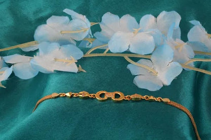 Designer Gold Plated Ad Diamond Studed Forming Bracelet
