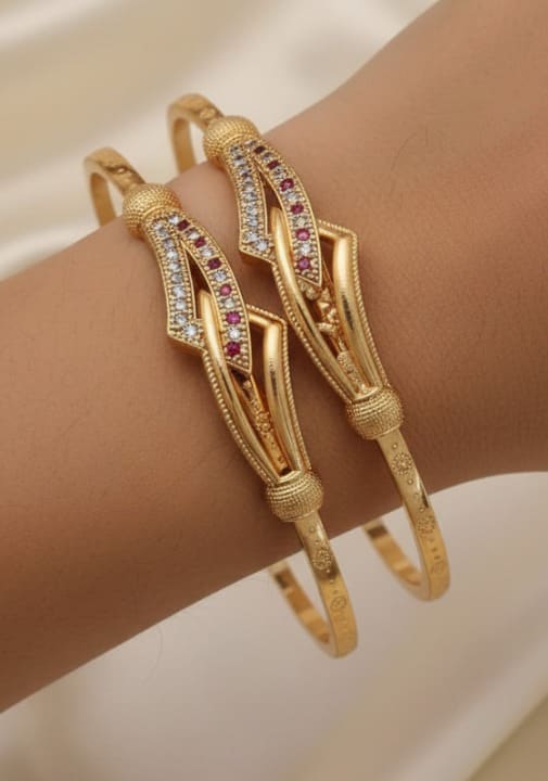 High Gold Plated Ad Diamond Studded Meena Work Fancy Adjustable Kadli