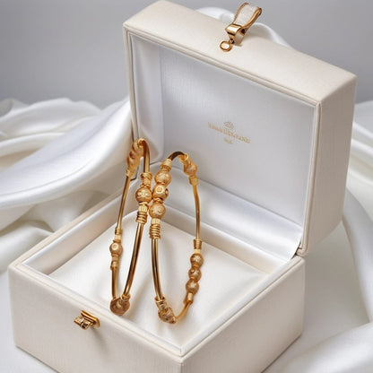 Casual Wear Golden Ball Kadli (Set Of 2 Pcs)