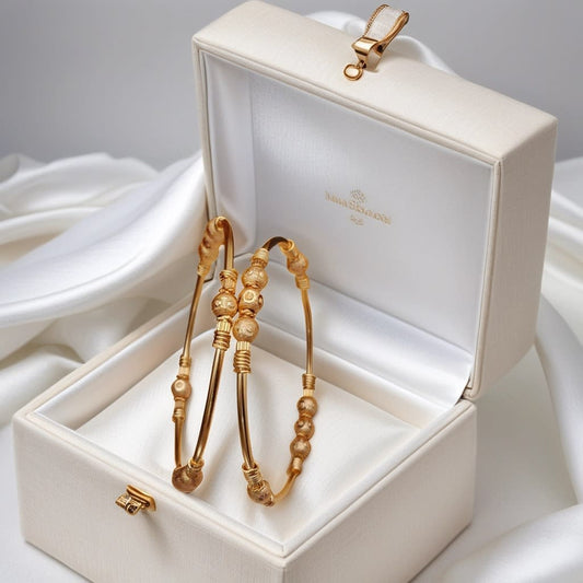 Casual Wear Golden Ball Kadli (Set Of 2 Pcs)