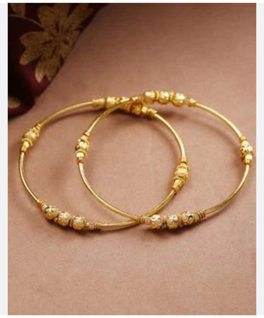 Casual Wear Golden Ball Kadli (Set Of 2 Pcs)