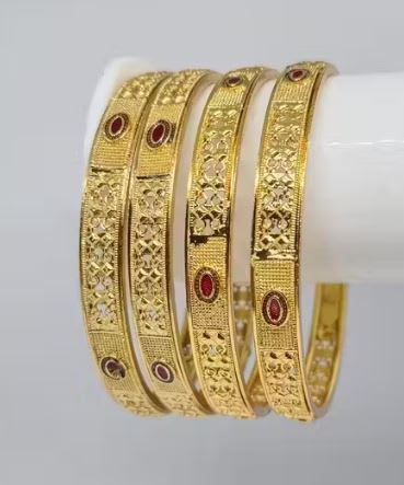 Premium Brass Designer Traditional Bangle Set Of 6 Pcs