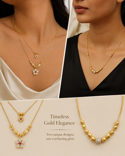 micro gold platd daily wear ad diamond studed fancy 18 inches flower chain