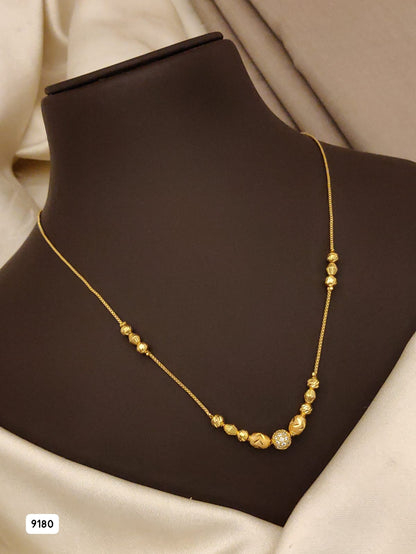 micro gold platd daily wear ad diamond studed fancy 18 inches flower chain