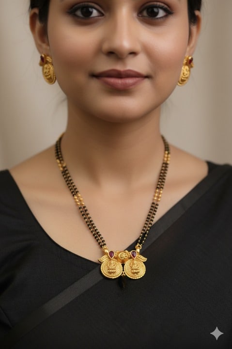 Micro Gold Plated Ad Diamond Antique Mangalsutra