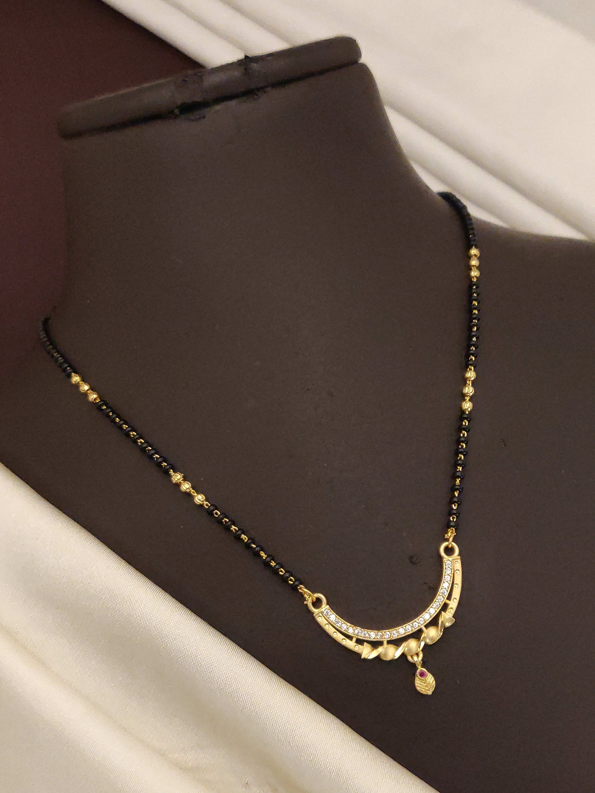 Micro Gold Plated AD Diamond Studded Fancy Mangalsutra for Women