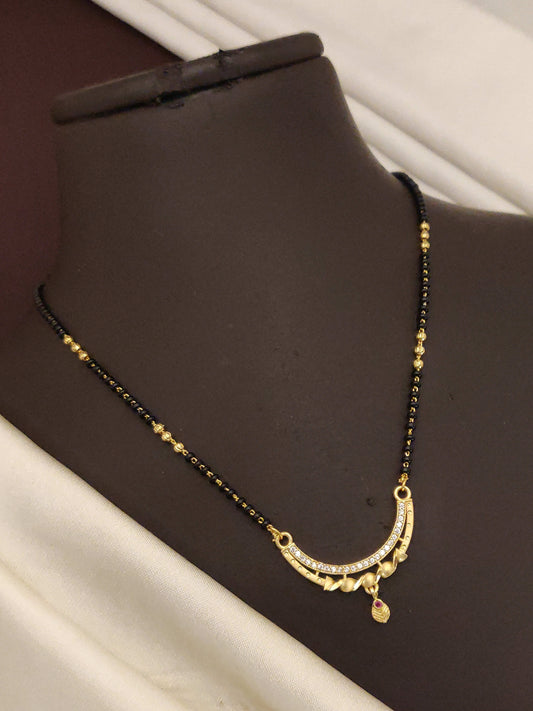 Micro Gold Plated AD Diamond Studded Fancy Mangalsutra for Women
