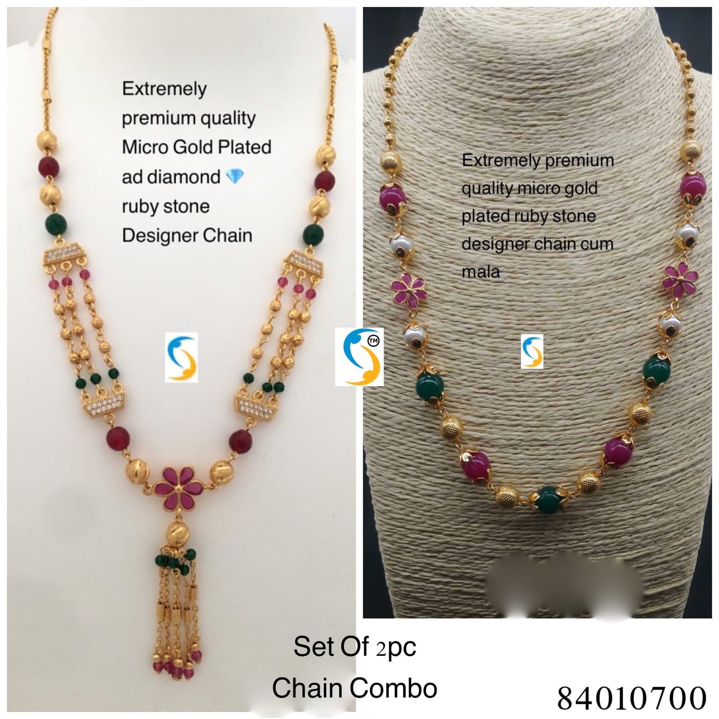 Beautiful Golden 18 Inches Daily Wear Pearl Chain Combo for Women