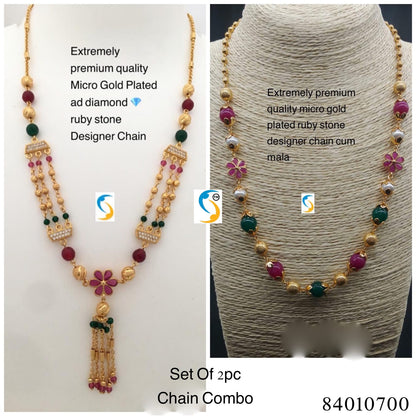 Beautiful Golden 18 Inches Daily Wear Pearl Chain Combo for Women