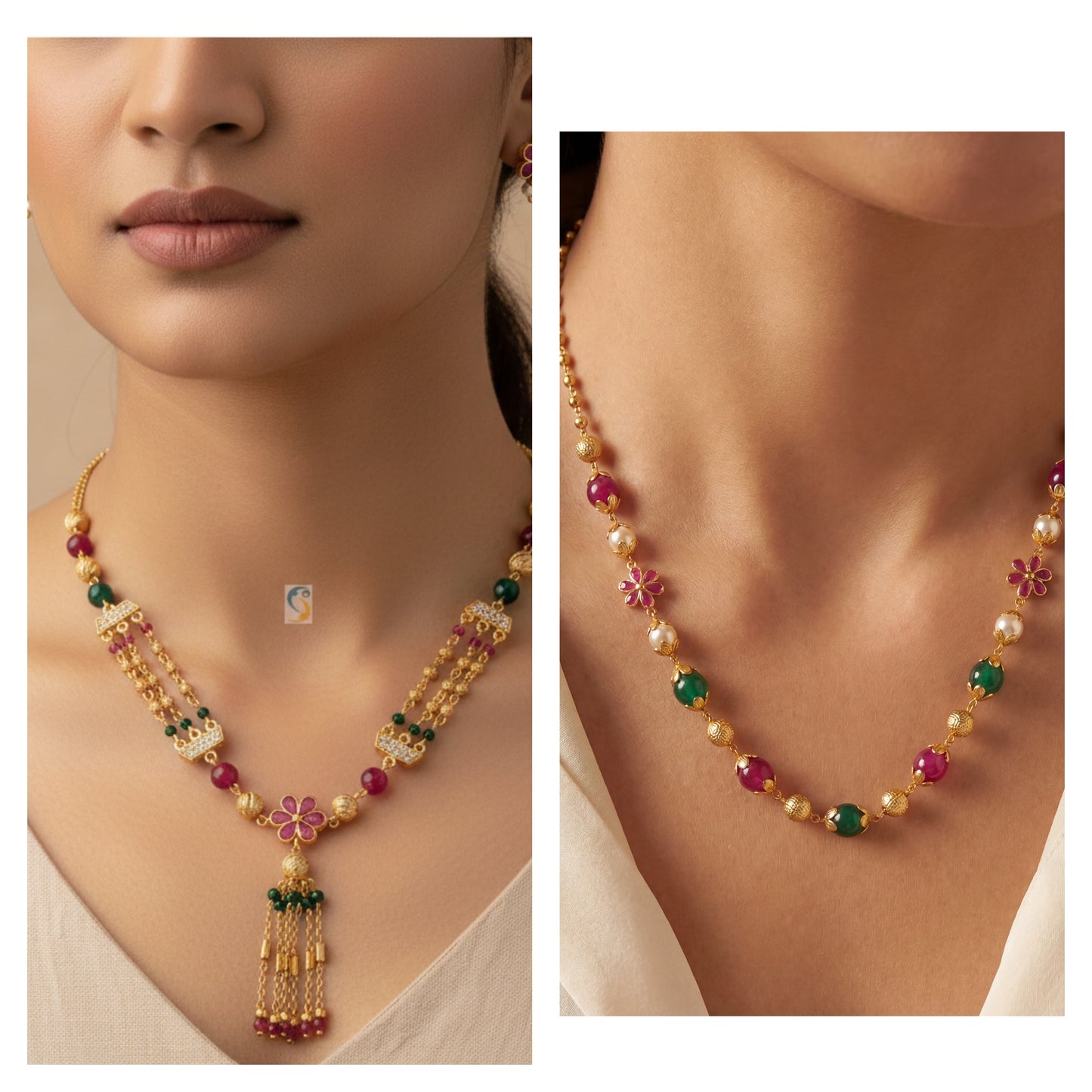 Beautiful Golden 18 Inches Daily Wear Pearl Chain Combo for Women